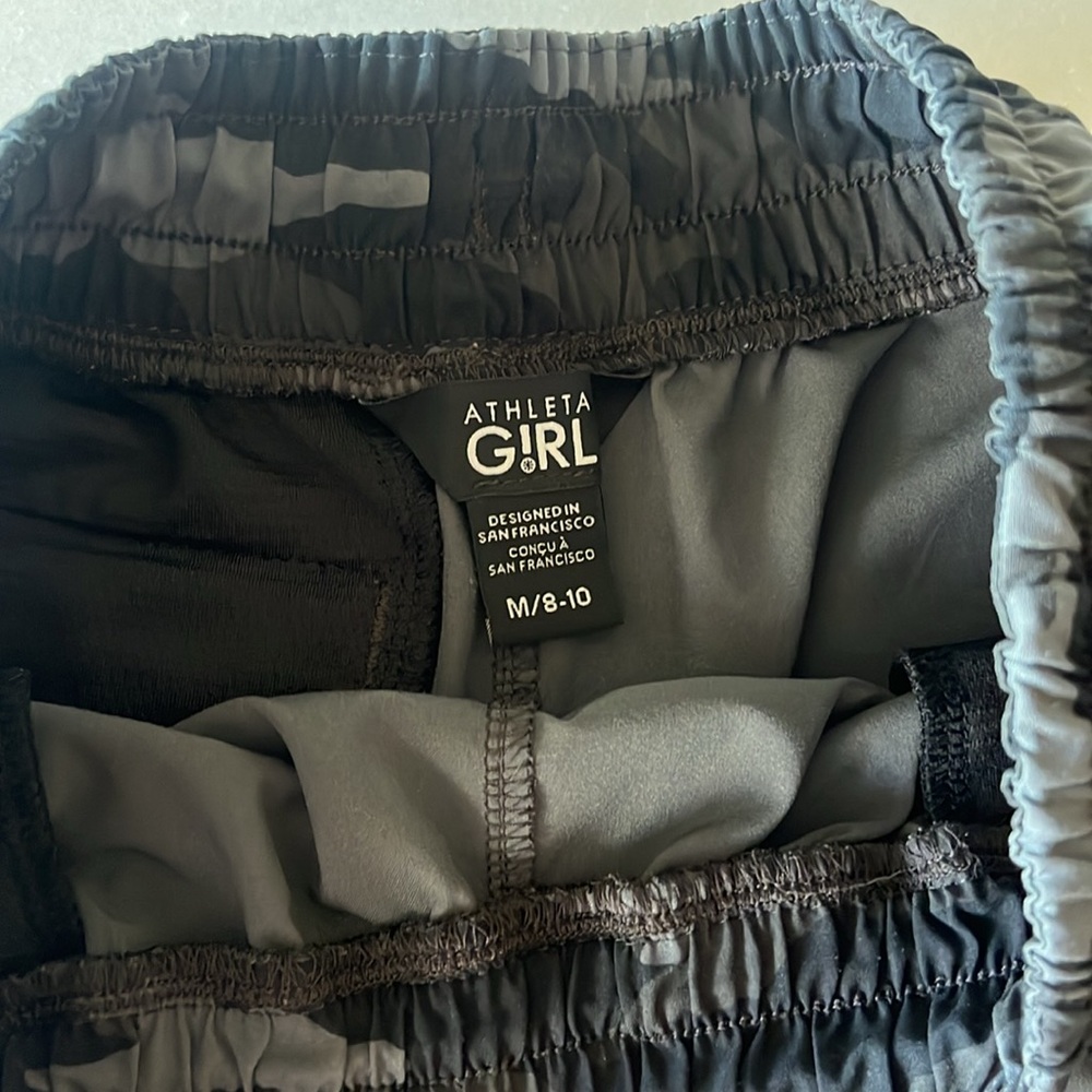 Athleta || Girls Black Camo Athletic Shorts - Picture 3 of 5